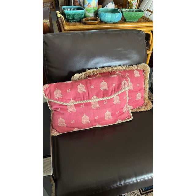 Textile Palm Beach Style Pink Pillows -Set of 2 For Sale - Image 7 of 7