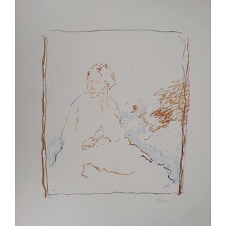 Marko Celebonovic, Jeune fille pensive, Lithograph For Sale