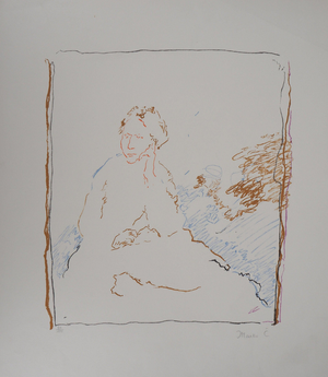 Marko Celebonovic, Jeune fille pensive, Lithograph