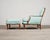 Wood Louis XV Style Bergère Lounge Chair in Tiffany Blue + Ottoman For Sale - Image 7 of 18