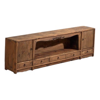 Low Antique Chinese Pine Sideboard For Sale