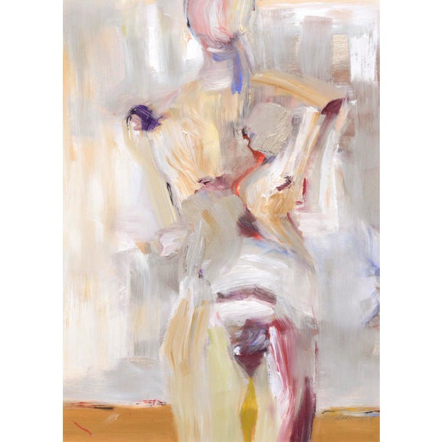 Abstract expressionist figurative nude by California artist Stephanie Heit (American, b. 1947). The paint in this piece...