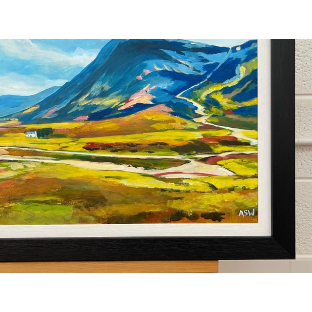 Textile Angela Wakefield Colourful Abstract Landscape Painting of Scottish Highlands Contemporary Artist, 2021 For Sale - Image 7 of 11