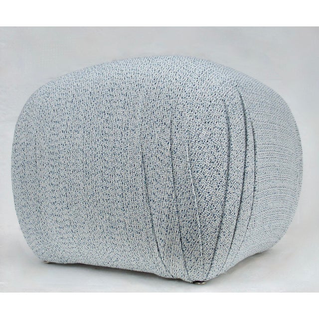 Karl Springer-style, C.1980's Post-Modern Sherrill Furniture, pouf ottoman, candor stool, Newly, Professionally Re-...