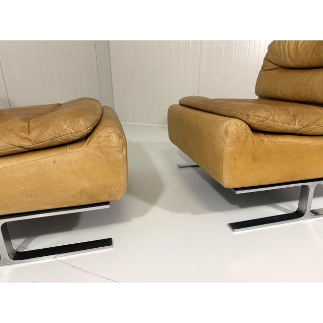 Special Lounge Chairs in Leather and Chrome, 1960s, Set of 2 For Sale - Image 17 of 18
