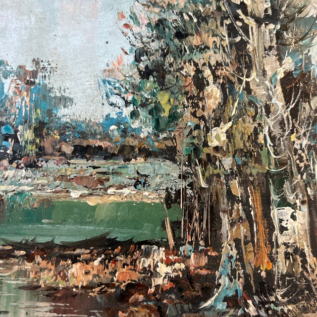 1950’s Original Abstract Expressionist Landscape Oil Painting For Sale - Image 4 of 6