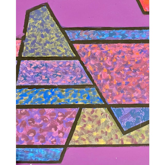 Edgard Pillet, French Post War Geometric Abstract Oil Painting Kinetic Op Art Edgard Pillet, 1991 For Sale - Image 9 of 12