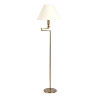 French Brass Floor Reading Lamp, 1970 For Sale