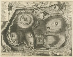 Plan of Ancient Jerusalem Cornelis De Bruijns, 1698