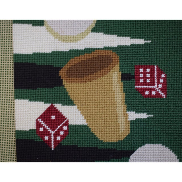 Needlepoint Panel Sz: 13"H x 13 1/4"W Canvas Sz: 16 1/2"H x 18"W