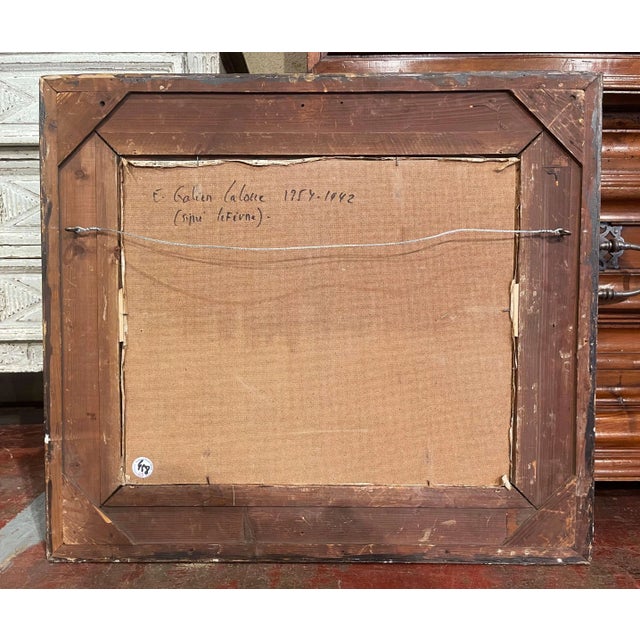 19th Century Framed Pastoral Oil Painting Signed E Lefevre for E. Galien-Laloue For Sale - Image 11 of 13