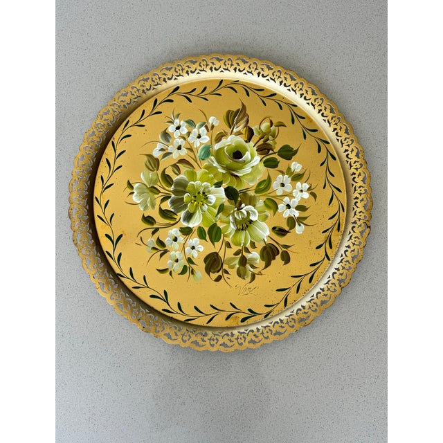 Vintage Mid-Century Nashco Hand Painted 18" Tole Tray For Sale - Image 4 of 6