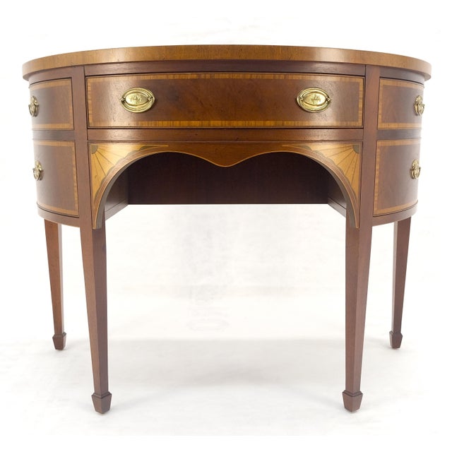 Baker Banded Inlayed Demi Lune Federal Sideboards MINT! For Sale - Image 16 of 18