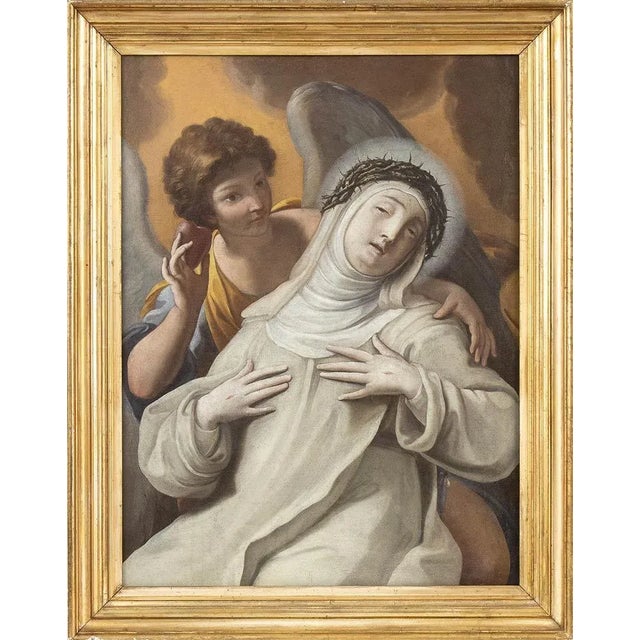 Painted oil on canvas within gilded wood frame, attributed to the painter Lorenzo Pasinelli (Bologna, 1629 - 1700),...