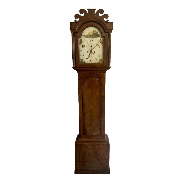 Antique George III Mahogany Arch Dial Long Case Clock, 1800 For Sale