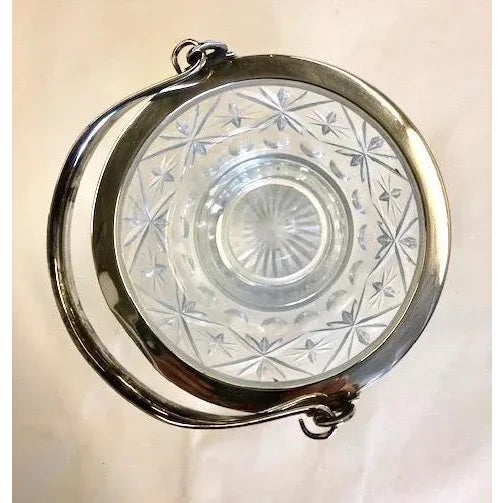 1900 - 1909 Antique Grinsell Cut Glass & Silver Ice Bucket, Made in England For Sale - Image 5 of 6