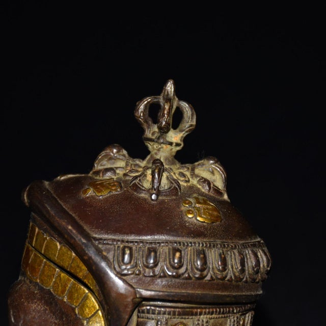Add a powerful and mystical piece to your collection with this vintage Tibetan-style copper censer. Crafted in the form of...
