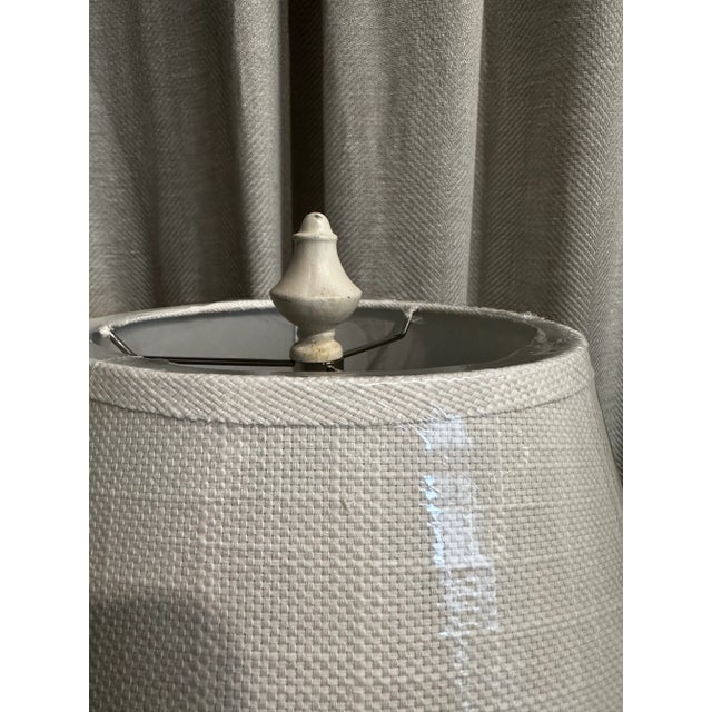 Ceramic White Farmhouse Style Table Light For Sale - Image 7 of 7