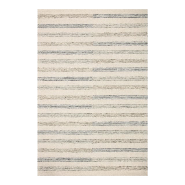 Chris Loves Julia x LoloiChris Ivory / Slate 18" x 18" Sample Rug For Sale