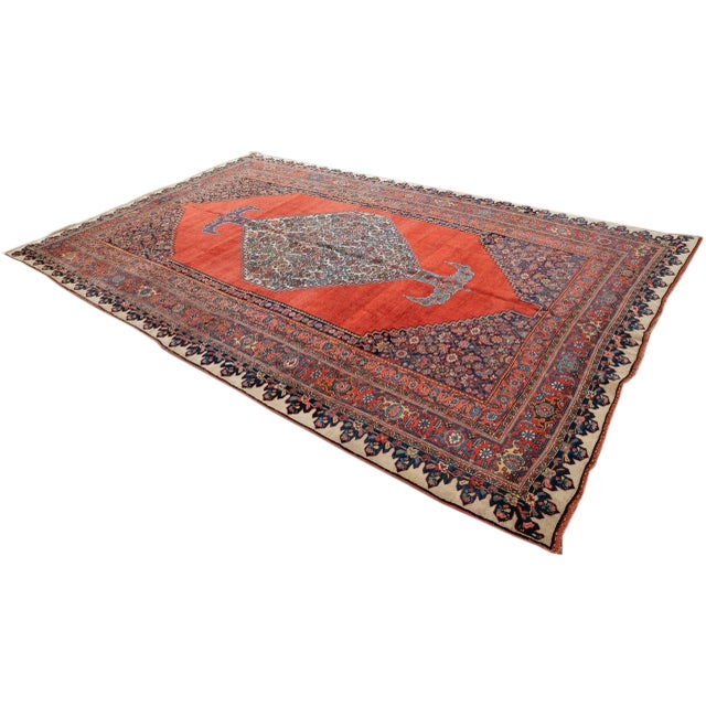 Red Late 19th Century Antique Bidjar Wool Rug For Sale - Image 8 of 11