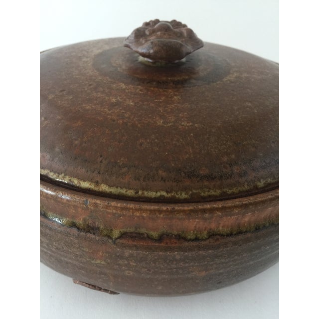 Ceramic Vintage Studio Pottery Dutch Oven Soup Tureen with Face Handle For Sale - Image 7 of 13