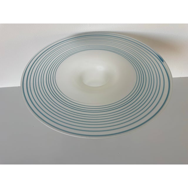 Glass 1980's Vintage Italian Ethereal Whirl Frosted Art Glass Vase For Sale - Image 7 of 10