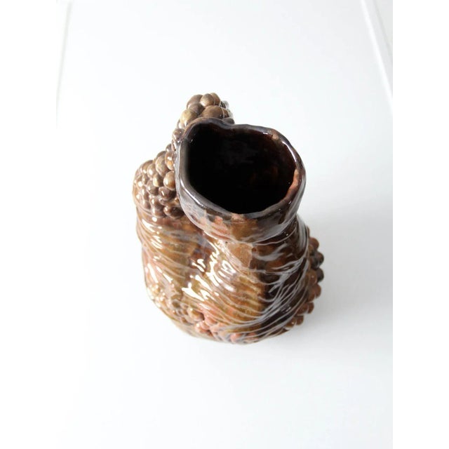 Brown 1979 Studio Pottery Free Form Vase For Sale - Image 8 of 13