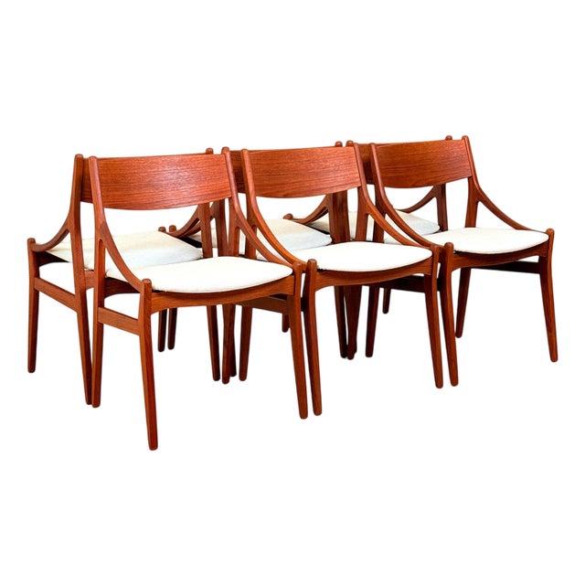 Danish Model BT21 Dining Chairs in Teak by Vestervig Eriksen for Brdr. Tromborg, 1950, Set of 6 For Sale