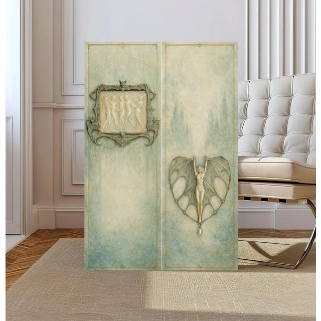 Metal Large Art Nouveau Jewelry Study "Verdigris Oracle" – 40" X 60" Fine Art Print on Brushed Metal For Sale - Image 7 of 10