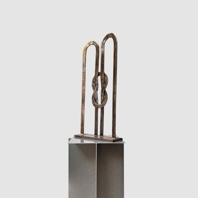 After Tajiri, Mid-Century Knot Sculpture, 1950s-1960s, Metal For Sale - Image 3 of 8