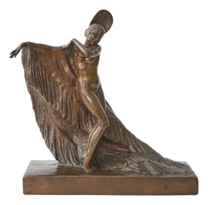 French Spanish Dancer Sculpture in Bronze by Louis Botinelly, 1920s