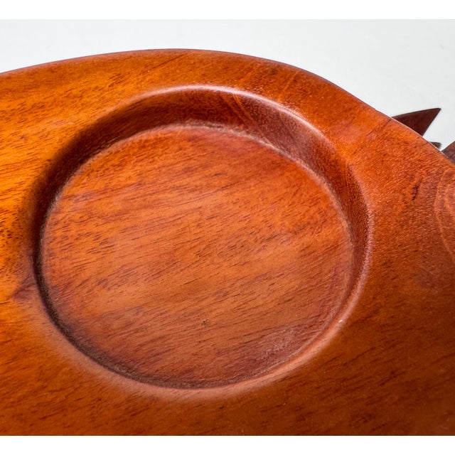 Vintage Caribcraft Mahogany Apple Snack Plates and Cups, Set of 13 For Sale - Image 9 of 15