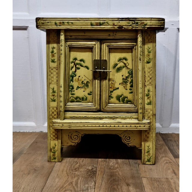 Wood Chinoiserie Cream Lacquered Cabinet, 1890s For Sale - Image 7 of 7