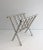 Metal 1970 Nickel Magazine Rack Imitation Bamboo in the Style of Jacques Adnet For Sale - Image 7 of 11