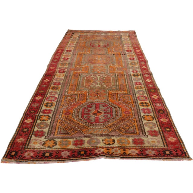 Traditional Vintage Turkish Oushak Runner - 3′3″ × 7′11″ For Sale - Image 3 of 10