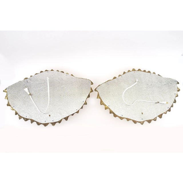 Vintage Resin Shell Form Large Wall Sconces Hollywood Regency Style Pair of Restored For Sale - Image 10 of 13