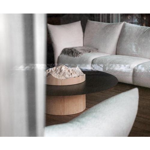 Tip Natural Oak and Flamed Copper Coffee Table by Dolomitisch For Sale - Image 4 of 6