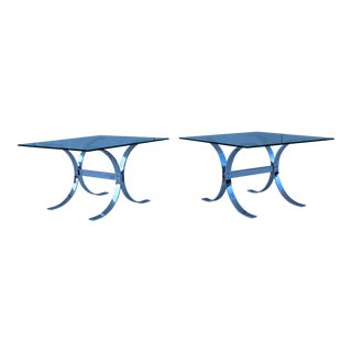1970's Chrome Side Tables - A Pair For Sale