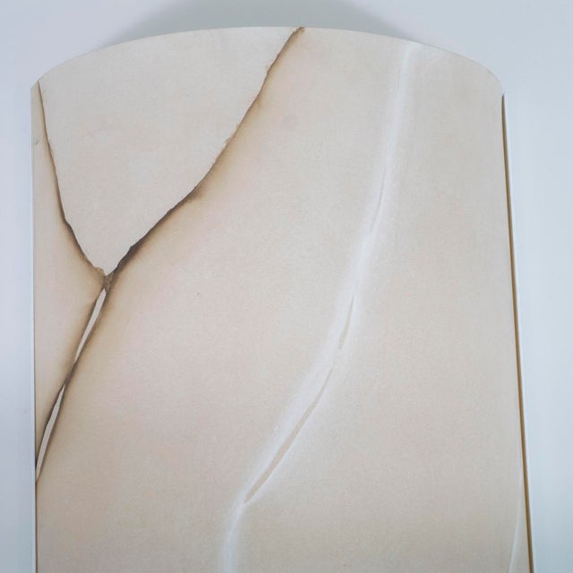 Pair of Resin Faux Marble Demilune Wall Sconces For Sale - Image 9 of 14