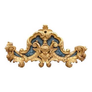 19th Century Italian Giltwood Baldacchino Bed Crown For Sale