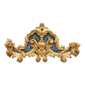 19th Century Italian Giltwood Baldacchino Bed Crown