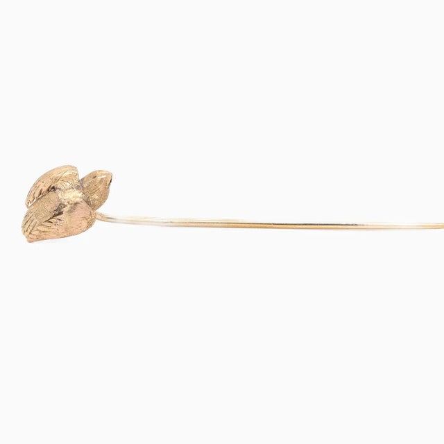 Mid-Century Modern Vintage 14k Gold Bird in Flight Stickpin For Sale - Image 3 of 7