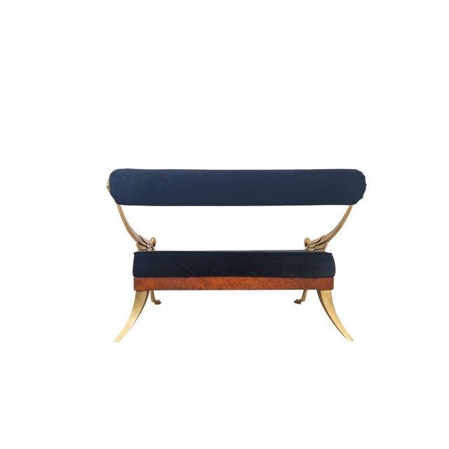 Blue Bronze and Velvet Atlantis Sofas with Ottoman by Mark Brazier-Jones, 1970s, Set of 3 For Sale - Image 8 of 13