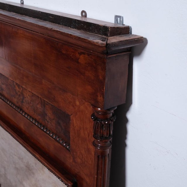 Traditional Antique Walnut Fireplace Mirror, 1800s For Sale - Image 3 of 18