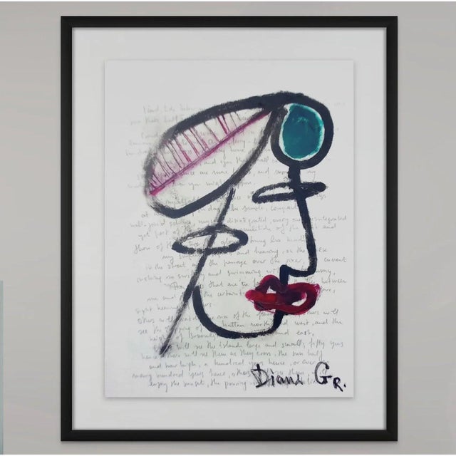 One-of-a-Kind Original Oil Painting 'Portrait of a Woman' in the Style of Pablo Picasso For Sale - Image 4 of 5