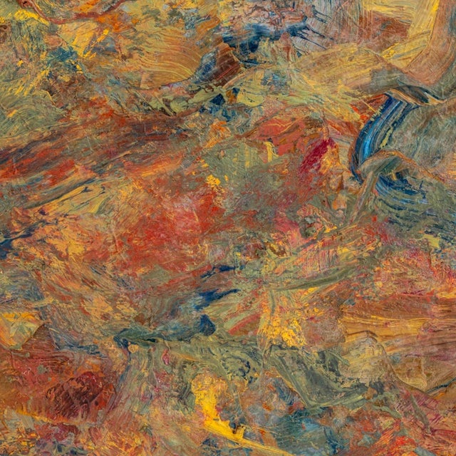 Andy Miller (American, b. 1950), Abstract Composition, Oil on Canvas, impasto details, green and warm brown composition,...