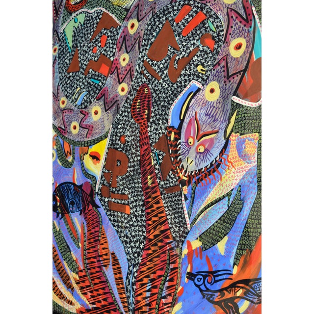 Snake, Large-Scale Visionary Abstract With Mystical Creatures by Barbara Carlson For Sale - Image 4 of 6