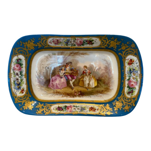 19th Century Hand Painted Sevres Style Porcelain Decorative Plates For Sale