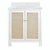 Wood Matthew Izzo Home Boyd Matte White Lacquer Single Porcelain Sink Bath Vanity, Carrara Marble Top & Backsplash With 2 Caned Doors and Brass Knobs For Sale - Image 7 of 7