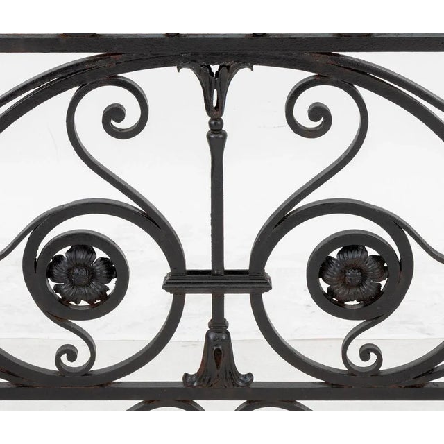 Mid 20th Century Glass Top Wrought Iron Console Table For Sale - Image 5 of 8